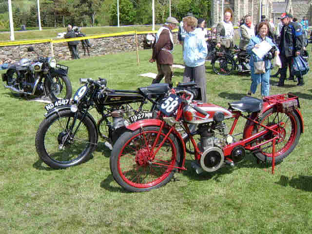 The New Scale and Dot motorcycles together